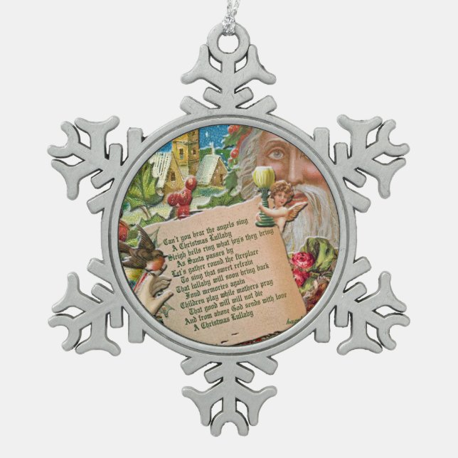 Ursprüngliche Kunst, viktorianische Schneeflocken Zinn-Ornament (Vorderseite)
