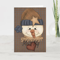 Ursprüngliche Land-Schneemann-Feiertags-Gruß-Karte