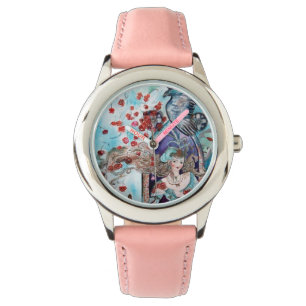 URSPRÜNGLICHE MALEREI / DRUCK, ROTE ROSEN UND HAWK ARMBANDUHR