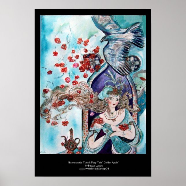 URSPRÜNGLICHE MALEREI / DRUCK, ROTE ROSEN UND HAWK POSTER (Vorne)