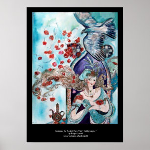 URSPRÜNGLICHE MALEREI / DRUCK, ROTE ROSEN UND HAWK POSTER