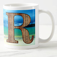 Ursprüngliche Monogram Holzbuchstabe R Beach Ocean