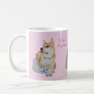 ursprüngliche Realistkunst Akita- und Kaffeetasse