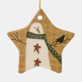 Ursprüngliche Schneemann-Stern-Verzierung Keramik Ornament