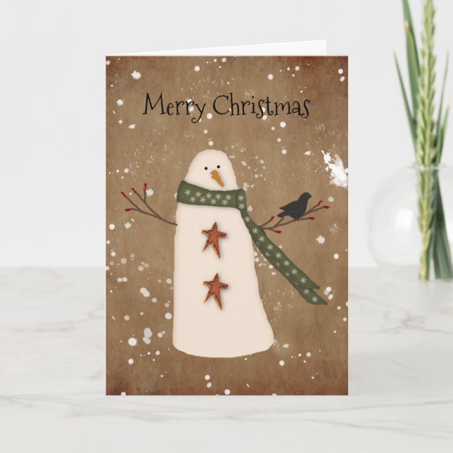 Ursprüngliche Schneemann-Weihnachtskarte Feiertagskarte (Vorderseite)