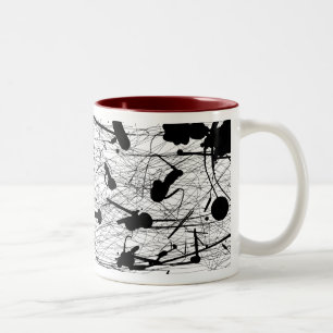 Ursprüngliche schwarze Spritzer-Malerei Zweifarbige Tasse