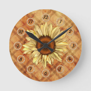 Ursprüngliche Sonnenblume-Wanduhr Runde Wanduhr