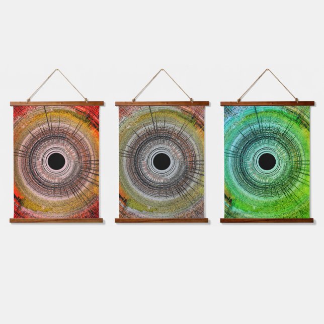 Ursprüngliche Spin-Art Wandteppich Mit Holzrahmen (Dreifach)