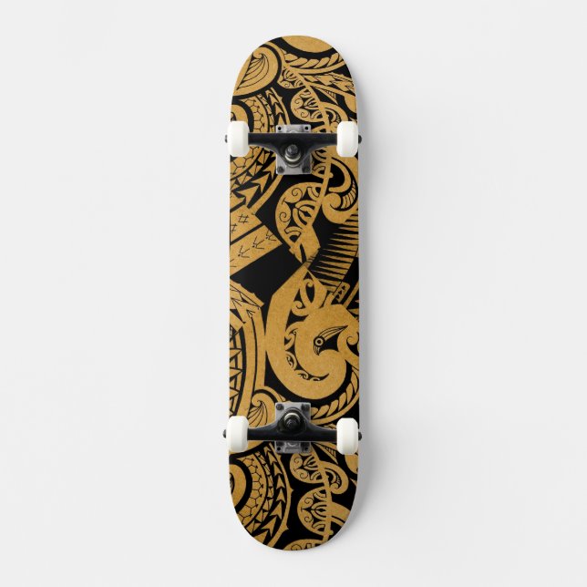 ursprüngliche Tätowierung, die auf hölzerner Skateboard (Vorderseite)