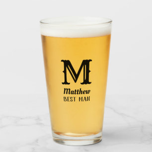 Ursprüngliche Trauzeugen Moderner Mit Monogramm Tr Glas
