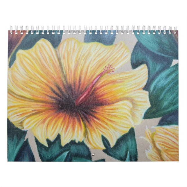 Ursprüngliche tropische Blume zeichnend Kalender (Titelbild)