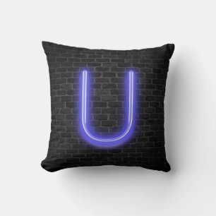 Ursprüngliche U in Neon Marquee auf Brick Kissen