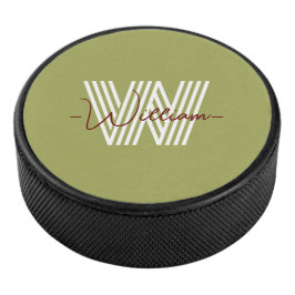 Ursprüngliche und Drehbuch mit Monogramm Geburtsta Eishockey Puck