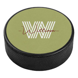 Ursprüngliche und Drehbuch mit Monogramm Geburtsta Eishockey Puck