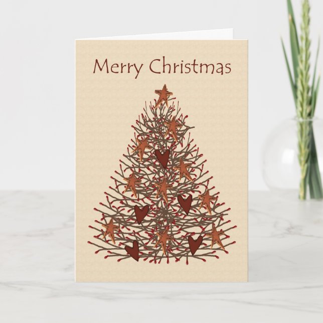 Ursprüngliche Weihnachtsbaum-Karte Feiertagskarte (Vorderseite)