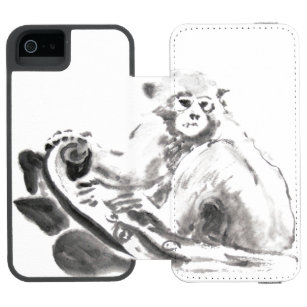 Ursprünglicher Aquarell-Affe-Jahr-Tierkreis-Fall Incipio Watson™ iPhone 5 Geldbörsen Hülle