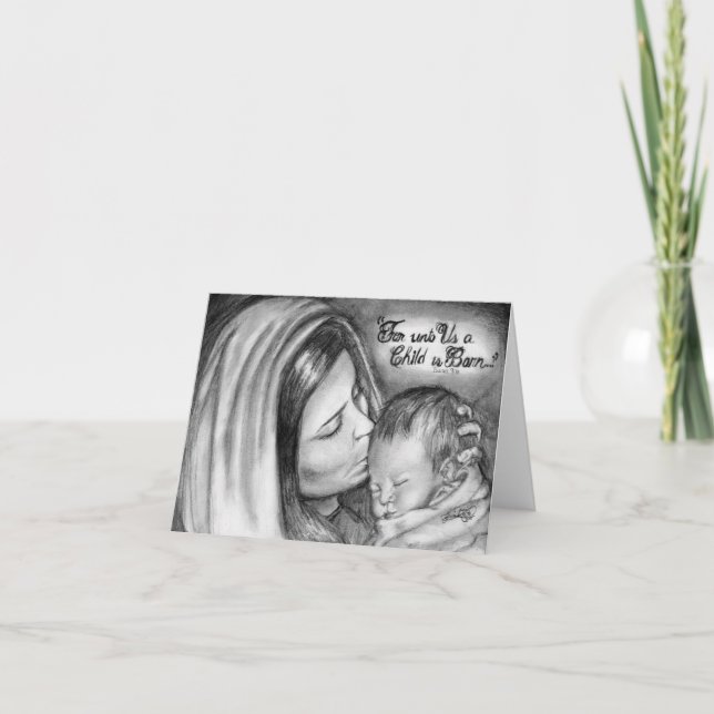 Ursprünglicher Bleistift, der Weihnachtskarte Feiertagskarte (Vorderseite)