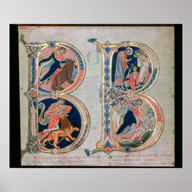 Ursprünglicher Buchstabe 'B' Beatus vir - Gesegnet Poster (Vorne)