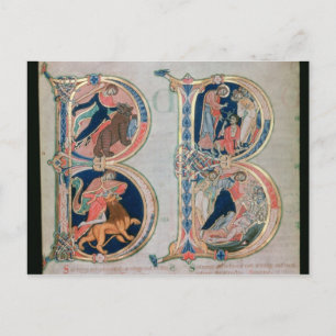 Ursprünglicher Buchstabe 'B' Beatus vir - Gesegnet Postkarte