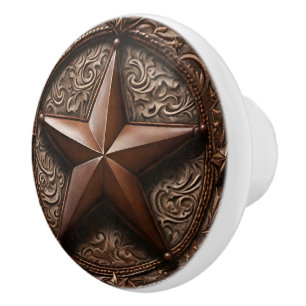 Ursprünglicher Cowboy Brown Country Western Texas  Keramikknauf