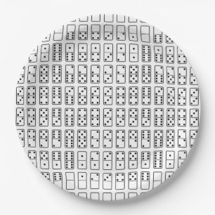 Ursprünglicher Entwurf Schwarzweiss-Dominosymbole Pappteller