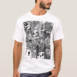 Ursprünglicher Hand-Gezeichneter Gekritzel-T - T-Shirt