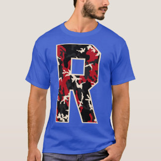 Ursprünglicher Hauptstadt Letter R Camouflage Alph T-Shirt