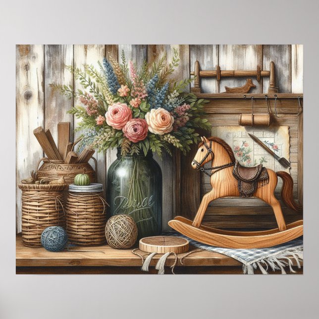 Ursprünglicher Holzlandsitz 2 Poster (Vorne)