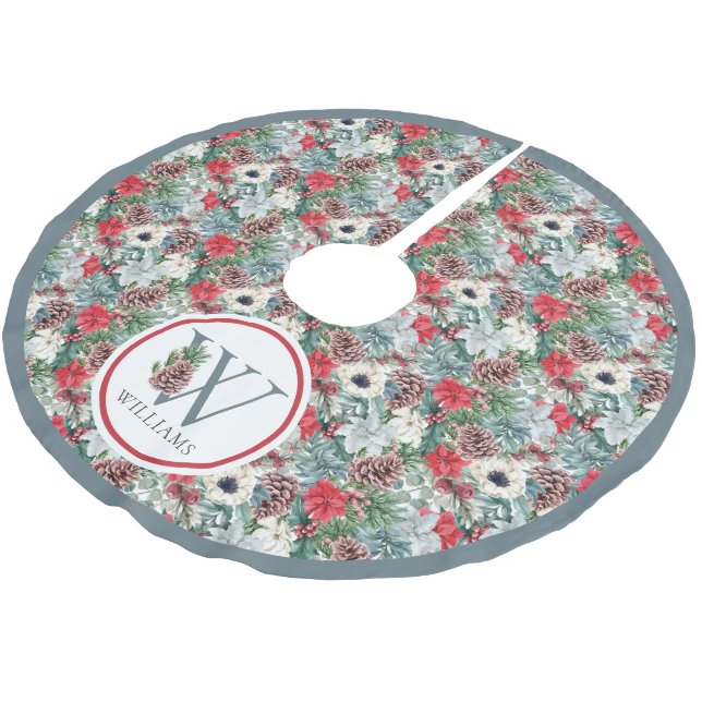 Ursprünglicher Individuelle Name für den Foliage H Polyester Weihnachtsbaumdecke (Schrägansicht)