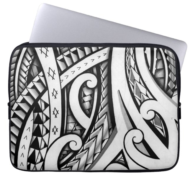 Ursprünglicher Maori- Stammes- Tätowierungsentwurf Laptopschutzhülle (Vorderseite)