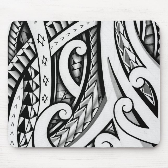 Ursprünglicher Maori- Stammes- Tätowierungsentwurf Mousepad (Vorne)