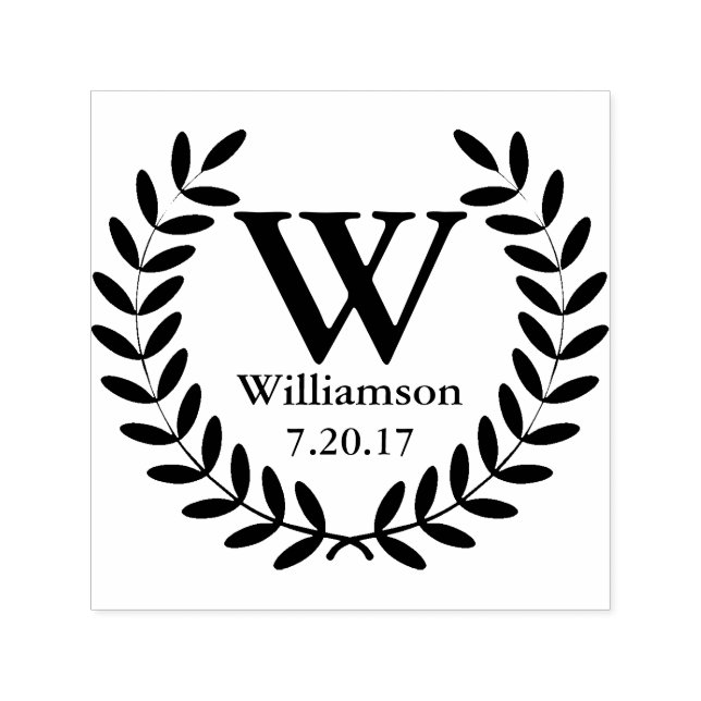 Ursprünglicher Name der Schwarzen Laurel Wreath-Fa Permastempel (Design)