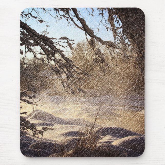 Ursprünglicher Pinienwald Winterwald Mousepad (Vorne)