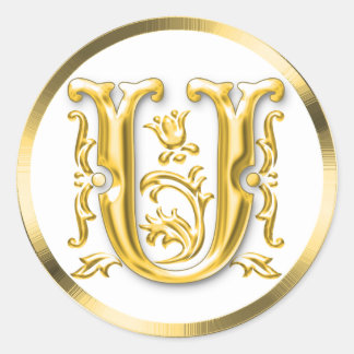 Ursprünglicher U Round-Aufkleber in Gold Runder Aufkleber