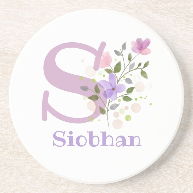 Ursprünglicher und Christlicher Name Siobhan Flora Getränkeuntersetzer (Vorne)