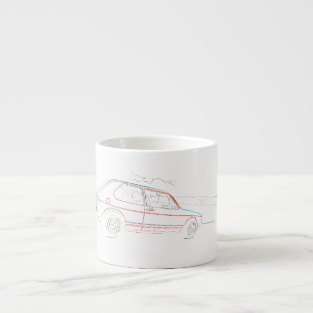 Ursprünglicher VDubWear mk1 Golfentwurf 1 Espressotasse (Vorderseite)