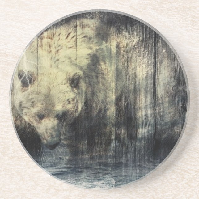 Ursprünglicher Westernwoodgrain-Waldgrizzly-Bär Untersetzer (Vorne)