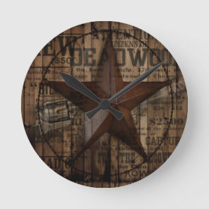 ursprünglicher wilder Westernland Runde Wanduhr