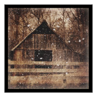 Ursprünglicher Winterschnee Land Alter Stall