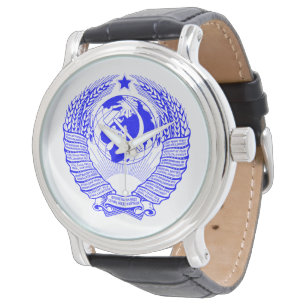 Ursprüngliches blaues Staats-Emblem der UDSSR Armbanduhr