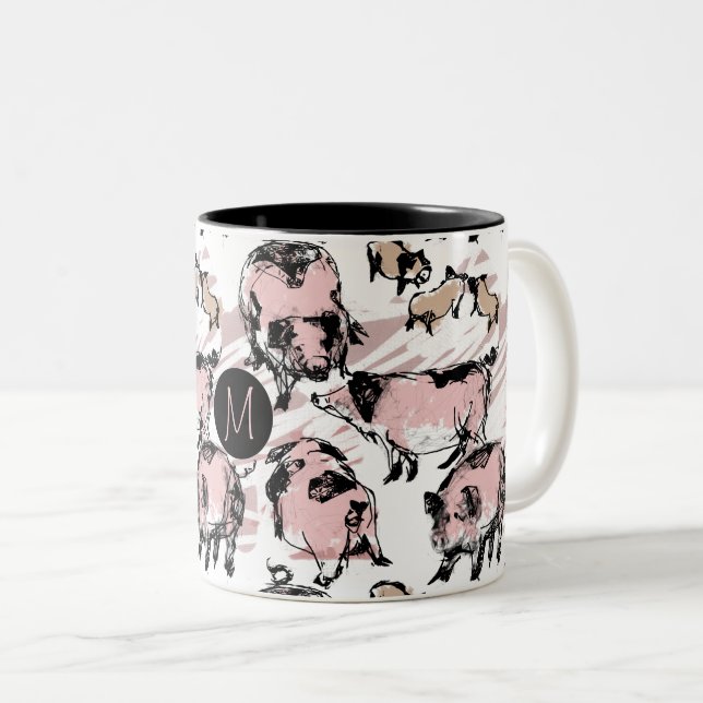 Ursprüngliches Chinesisches Schweinejahr Zodiac Bi Zweifarbige Tasse (VorderseiteRechts)