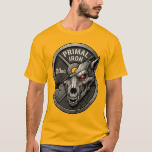 Ursprüngliches Eisenwolf-Gym-Gewichtsscheiben-Graf T-Shirt