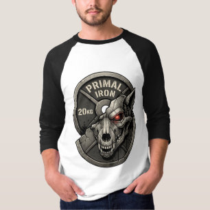 Ursprüngliches Eisenwolf-Gym-Gewichtsscheiben-Graf T-Shirt