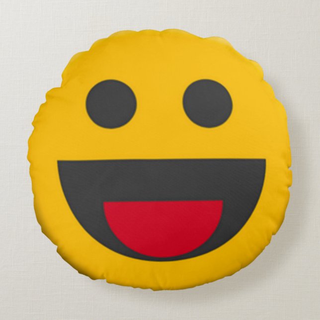 Ursprüngliches Emoji Rundes Kissen (Vorderseite)