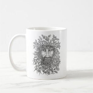 Ursprüngliches Federzeichnen eines grünen Mannes Kaffeetasse