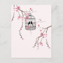 Ursprüngliches Kirschblüten-Vogelkäfig-Kunstwerk