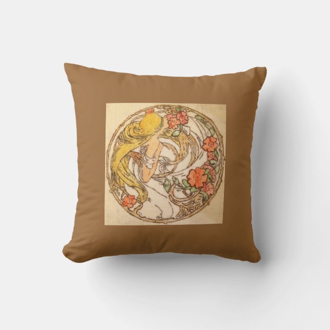 Ursprüngliches Kunst Nouveau Zeichnen Kissen (Vorderseite)