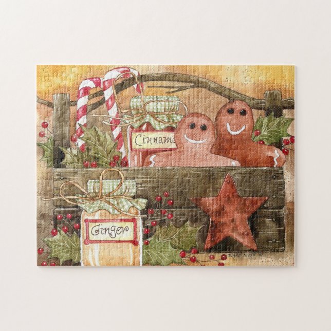 Ursprüngliches Lebkuchen-u. Zimt-Korb-Puzzlespiel (Horizontal)