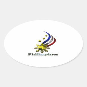 Ursprüngliches philippinisches Logo. Mabuhay Ovaler Aufkleber