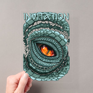 Ursprüngliches Reptilien-Raubtier-Auge Acryleinladungen
